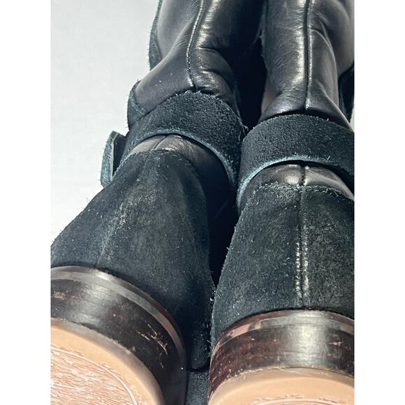 UGG Cyndee Riding Boots Suede and Leather Black, Sherpa Lined, Size 7 - Picture 6 of 10